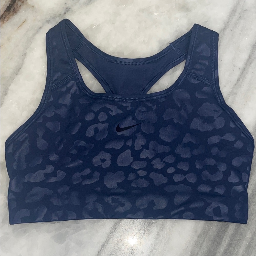 Small Nike Women's Patterned Navy Sports Bra